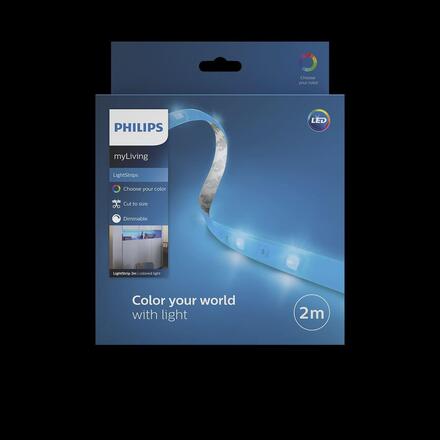 Philips 70101/31/P6 Lightstrip LED pásek 2m 1x8W 180lm RGB krokové stmívání IP20, transparentní