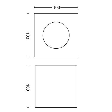 LED Bodové svítidlo Philips Box 50491/30/P0 černé 1x4,5W