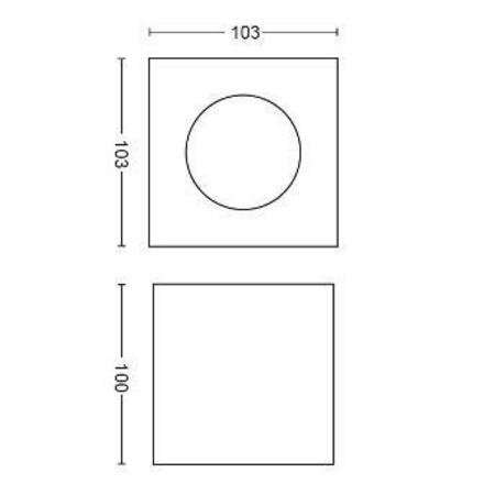 LED Bodové svítidlo Philips Box 50491/30/P0 černé 1x4,5W