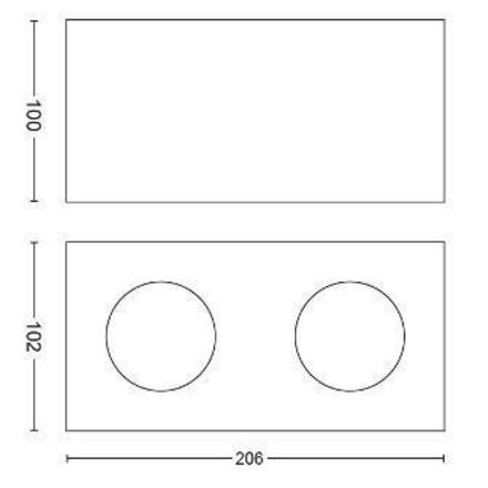 LED Bodové svítidlo Philips Box 50492/31/P0 bílé 2x4,5W