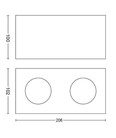 LED Bodové svítidlo Philips Box 50492/30/P0 černé 2x4,5W