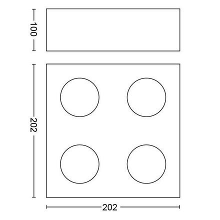 LED Bodové svítidlo Philips Box 50494/31/P0 bílé 4x4,5W