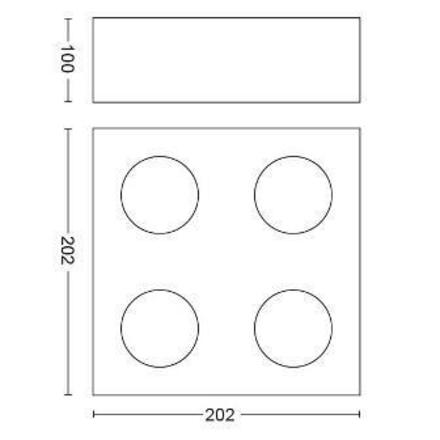 LED Bodové svítidlo Philips Box 50494/31/P0 bílé 4x4,5W