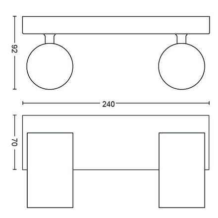 Bodové svítidlo Philips Kosipo 50592/30/PN černé 2x max.10W