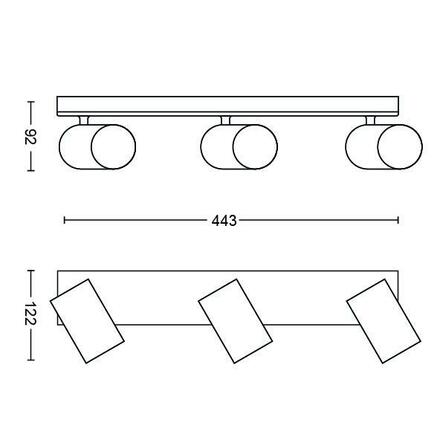 Bodové svítidlo Philips Kosipo 50593/30/PN černé 3x max.10W