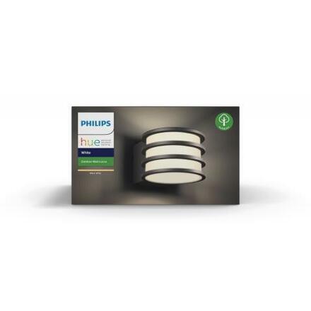 Hue White Venkovní nástěnné svítidlo Philips Lucca 17401/93/P0 antracitové, 2700K