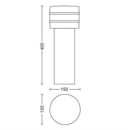 Hue White Venkovní sloupkové svítidlo Philips Tuar 17405/47/P0 nerez, 2700K, 40cm