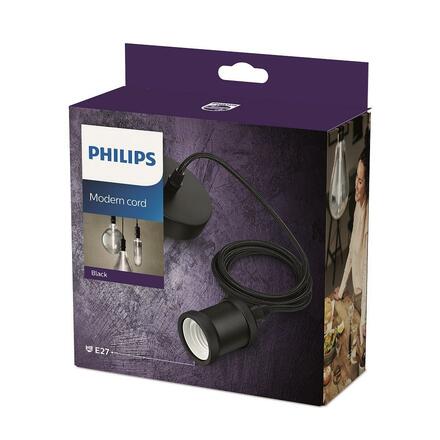 Philips Vintage závěsný kabel 2m s objímkou E27 max. 40W IP20, černá