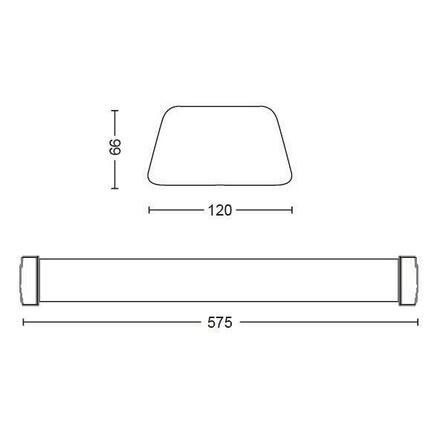 LED Stropní/ nástěnné svítidlo Philips Aqualine 31248/31/P3 4000K IP65 bílé 57,5cm