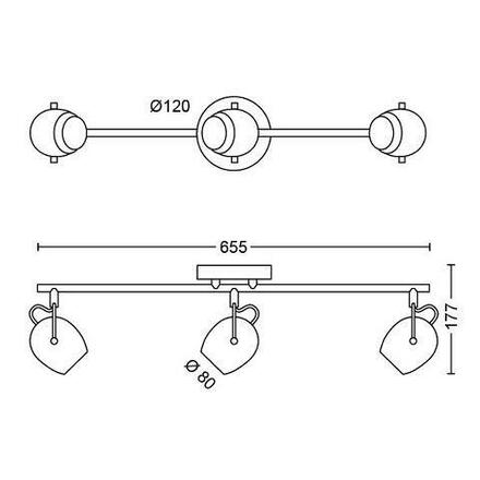 LED Bodové svítidlo Philips Rivano 50613/30/P0 3x4,3W černé 2700K