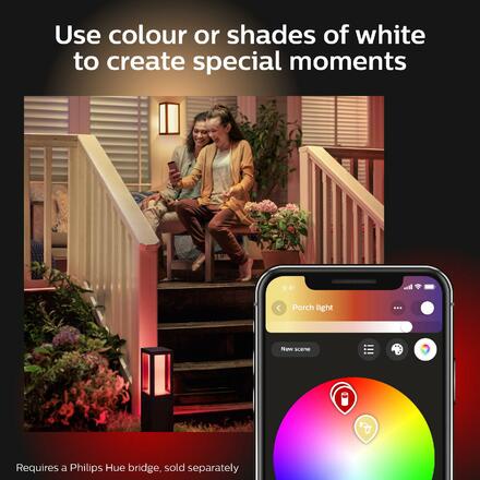 Hue LED White and Color Ambiance Venkovní nástěnné svítidlo Philips Impress 17429/30/P7 černé 2200K-6500K RGB