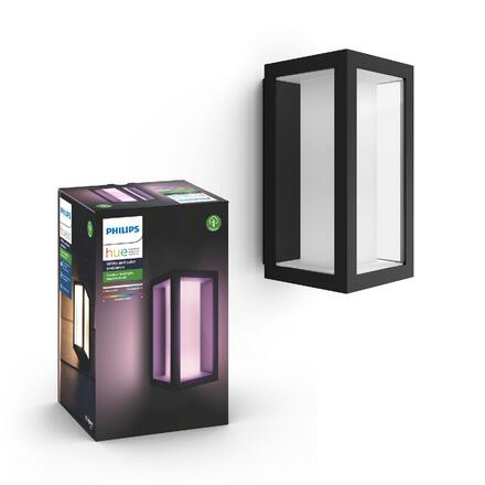 Hue LED White and Color Ambiance Venkovní nástěnné svítidlo Philips Impress 17429/30/P7 černé 2200K-6500K RGB