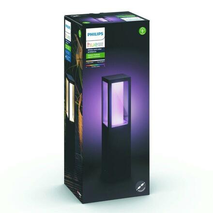 Hue LED White and Color Ambiance Venkovní sloupkové svítidlo Philips Impress 17434/30/P7 černé 40cm 2200K-6500K RGB extension kit
