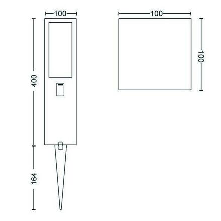 Hue LED White and Color Ambiance Venkovní sloupkové svítidlo Philips Impress 17434/30/P7 černé 40cm 2200K-6500K RGB extension kit