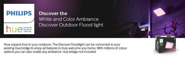 Hue LED White and Color Ambiance Venkovní nástěnné svítidlo Philips Discover 17435/30/P7 černé 2200K-6500K RGB