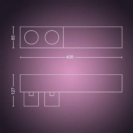 Hue LED White and Color Ambiance Stropní bodové svítidlo Philips Centris BT 50610/30/P7 11W + 2x5,7W GU10, 1600lm, 2000K-6500K, RGB, IP20, černé