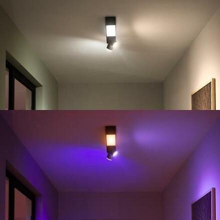 Hue LED White and Color Ambiance Stropní bodové svítidlo Philips Centris BT 50610/30/P7 11W + 2x5,7W GU10, 1600lm, 2000K-6500K, RGB, IP20, černé