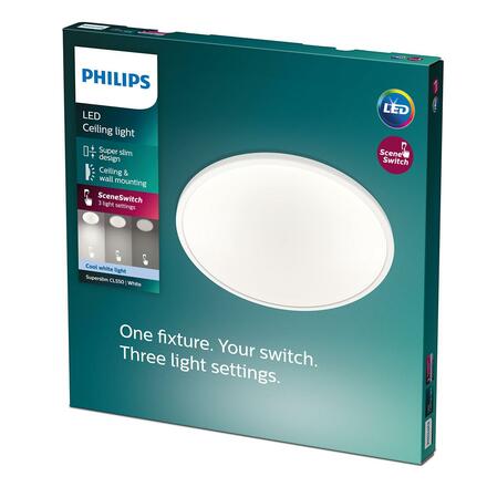 LED Stropní svítidlo Philips Clear SceneSwitch bílé CL550 8718699680992 18W 1700lm stmívatelné 4000K