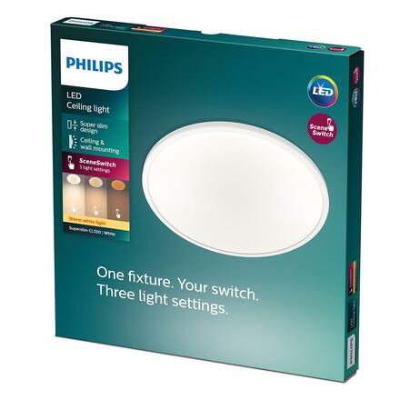 LED Stropní svítidlo Philips Clear SceneSwitch bílé CL550 8718699681012 15W 1300lm stmívatelné 2700K