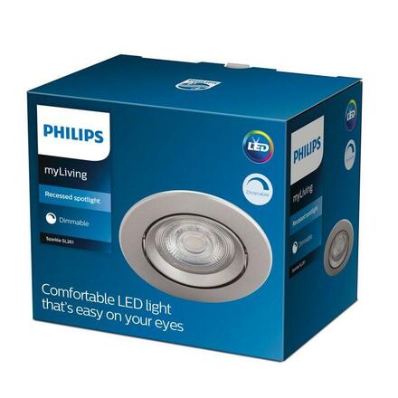 LED Zapuštěné bodové svítidlo Philips SPARKLE SL261 8718699755621 5W 350lm 2700K IP20 niklové stmívatelné