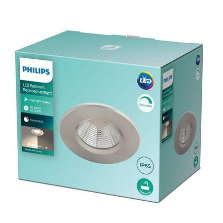 LED Zapuštěné bodové svítidlo Philips DIVE SL261 set 3ks 8718699756079 3x5,5W 3x350lm 2700K IP65 niklové stmívatelné