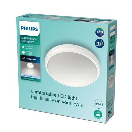 LED Koupelnové stropní přisazené svítidlo Philips DORIS CL257 8718699758806 6W 640lm 4000K IP44 22cm bílé