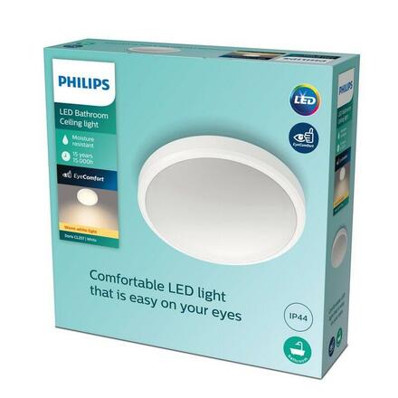 LED Koupelnové stropní přisazené svítidlo Philips DORIS CL257 8718699758882 17W 1500lm 2700K IP44 31,3cm bílé