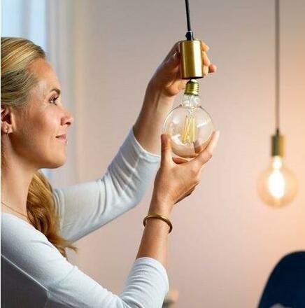 LED Žárovka WiZ Tunable White Filament 8718699786694 E27 G95 6,7-60W 806lm 2700-6500K, stmívatelná