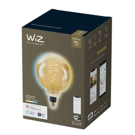 LED Žárovka WiZ Tunable White Filament Amber 8718699786830 E27 G200 6,5-25W 390lm 2000-5000K, stmívatelná