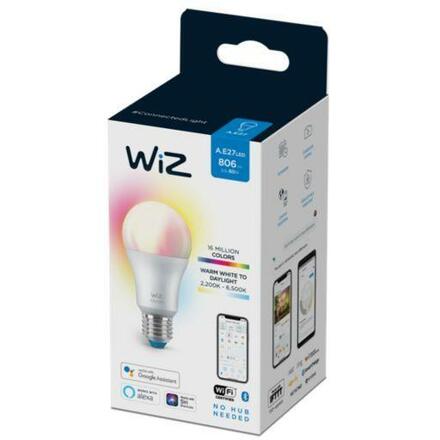 LED Žárovka WiZ Colors 8718699787059 E27 A60 8-60W 806lm 2200-6500K, RGB 16 mil. barev, stmívatelná