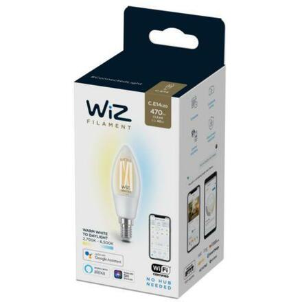 LED Žárovka WiZ Tunable White Filament 8718699787196 E14 C35 4,9-40W 470lm 2700-6500K, stmívatelná