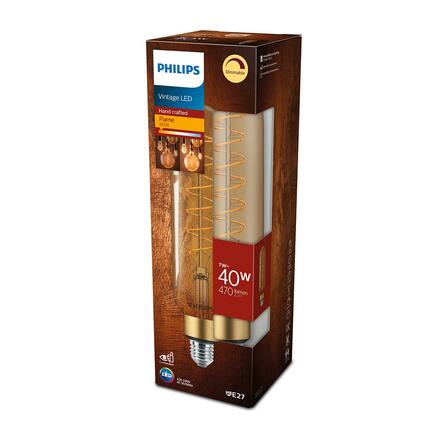 Philips Vintage LED žárovka E27 T65 7W 470lm 1800K stmívatelná, gold