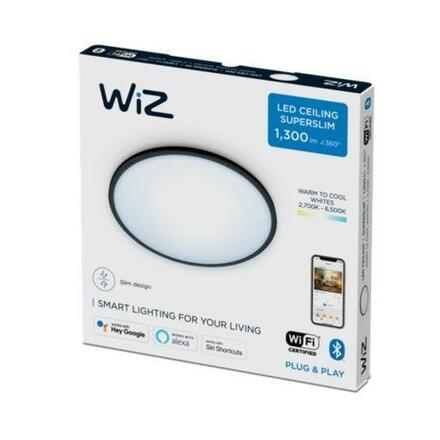 Philips LED Stropní přisazené svítidlo WiZ Superslim 8719514337992 14W 1300lm 2700-6500K IP20 24,2cm černé, stmívatelné