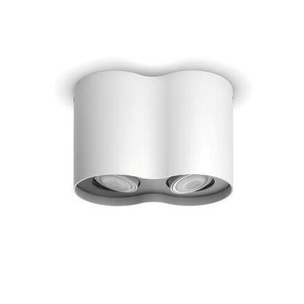 Hue White Ambiance Stropní bodové svítidlo Philips Pillar BT 8719514338463 LED GU10 2x5W 2x350lm 2200-6500K 230V, bílé s dálkovým ovladačem a Bluetooth