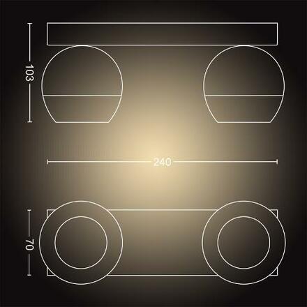 Philips HUE WA Buckram bodové LED svítídlo 2x GU10 5W 350lm 2200-6500K IP20, černé + ovladač