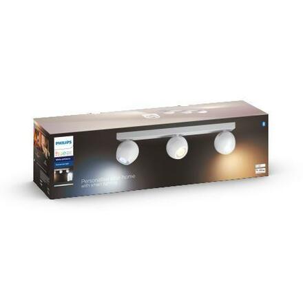 Philips HUE WA Buckram bodové LED svítidlo 3x GU10 5W 350lm 2200-6500K IP20, bílé + ovladač