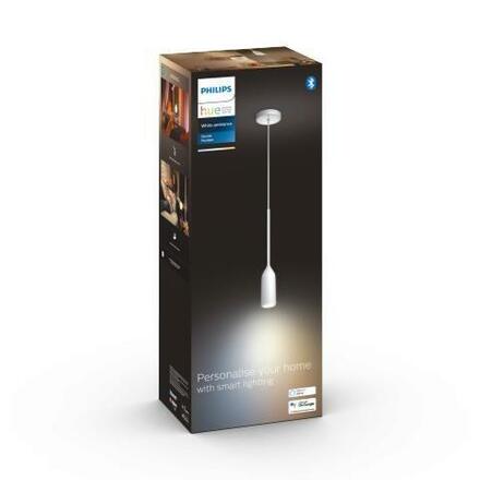 Philips HUE WA Devote závěsné LED svítidlo 1xE27 6W 806lm 2200-6500K IP20, bílé