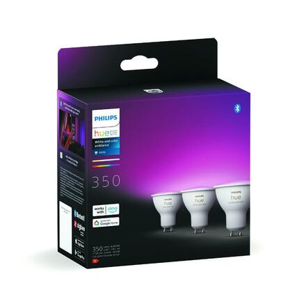 Hue Bluetooth LED White and Color Ambiance set 3ks žárovek Philips 8719514342767 GU10 4,3W 350lm 2000-6500K RGB stmívatelné