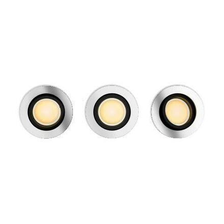 Hue Bluetooth LED White Ambiance set 3ks Zapuštěných bodových svítidel Philips Miliskin 8719514342828 GU10 3x5,7W 3x350lm 2200-6500K IP20 hliníkové, stmívatelné