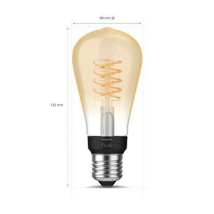 Philips HUE white LED Filament žárovka E27 ST64 7W 550lm 2100K IP20, stmívatelná