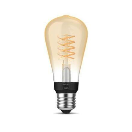 Philips HUE white LED Filament žárovka E27 ST64 7W 550lm 2100K IP20, stmívatelná