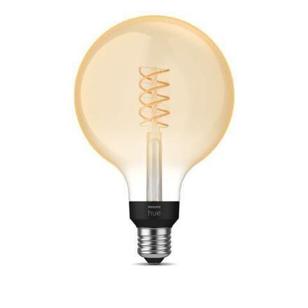 Philips HUE white LED Filament žárovka E27 G125 7W 550lm 2100K IP20, stmívatelná