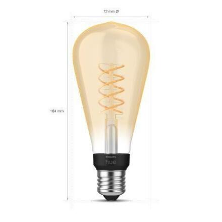 Philips HUE white LED Filament žárovka E27 ST72 7W 550lm 2100K IP20, stmívatelná