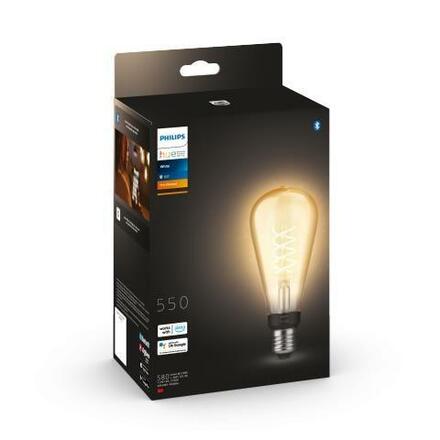 Philips HUE white LED Filament žárovka E27 ST72 7W 550lm 2100K IP20, stmívatelná