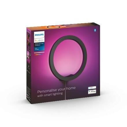 Hue Bluetooth LED White and Color Ambiance Nástěnné svítidlo Philips Sana 8719514343382 20W 1400lm 2000-6500K RGB IP20 24V černé, stmívatelné