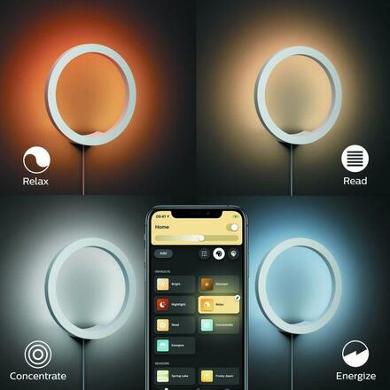 Hue Bluetooth LED White and Color Ambiance Nástěnné svítidlo Philips Sana 8719514343405 bílé 2000K-6500K