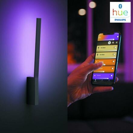 Hue Bluetooth LED White and Color Ambiance Nástěnné svítidlo Philips Liane 8719514343429 černé 2000K-6500K RGB