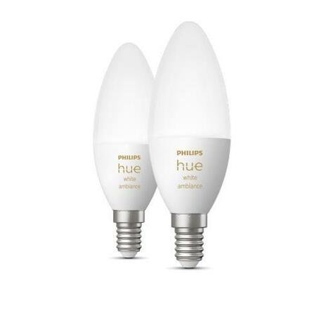 Hue White Ambiance Bluetooth LED žárovka E14 set 2ks 87195143567332 2x4W 2x470lm 2200-6500K