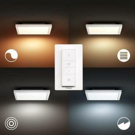 Hue LED White Ambiance Stropní panel Philips Aurelle BT 8719514382626 24,5W 2200lm 2200-6500K 230V, bílý čtverec 30x30cm s dálkovým ovladačem a Bluetooth