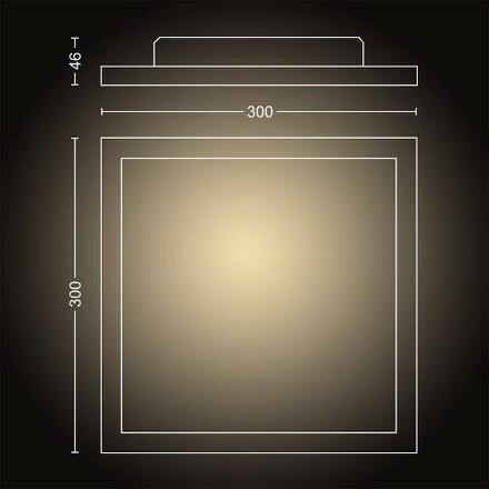 Hue LED White Ambiance Stropní panel Philips Aurelle BT 8719514382626 24,5W 2200lm 2200-6500K 230V, bílý čtverec 30x30cm s dálkovým ovladačem a Bluetooth